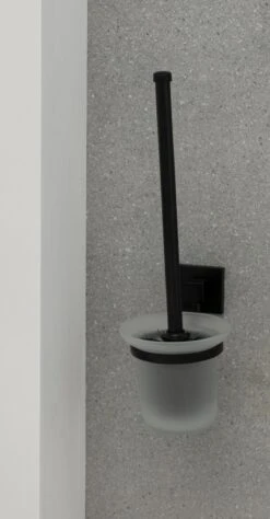 Fackelmann Toilettenbürste + Halter, Schwarz -Heimtextilien 066947 02