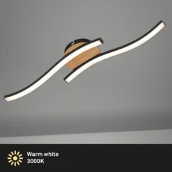 Briloner Deckenleuchte, Holz/schwarz, 2-flammig 11 Briloner Deckenleuchte, Holz/schwarz, 2-flammig -Heimtextilien 122965 5