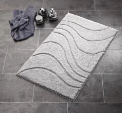 Ridder Badezimmerteppich La Ola, 60x90cm, Grau 7 Ridder Badezimmerteppich La Ola, 60x90cm, Grau -Heimtextilien 166366 2