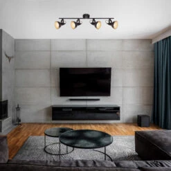 Briloner Deckenleuchte, Schwarz-gold, 4-flammig -Heimtextilien 168176 3