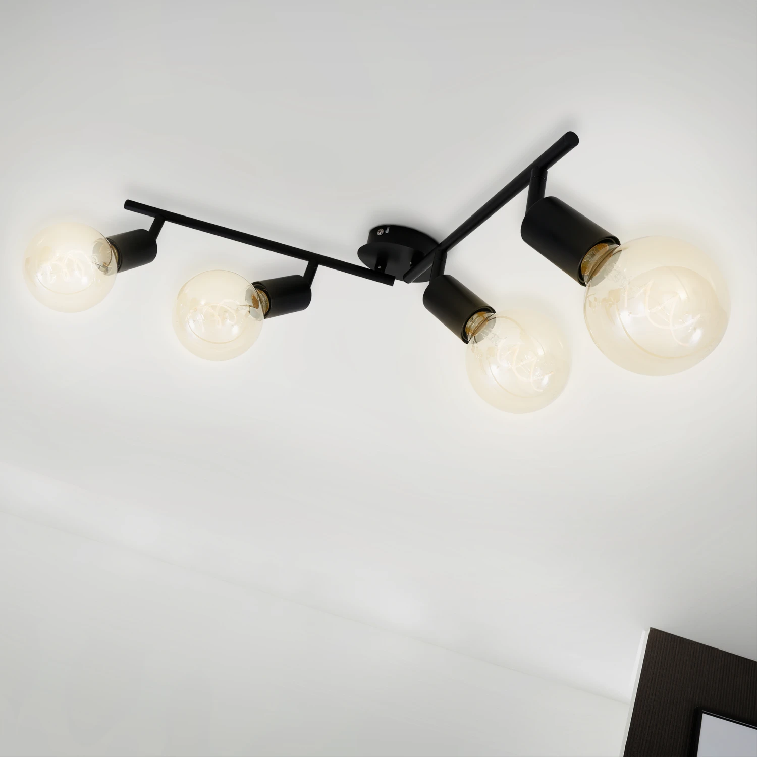 Briloner Deckenleuchte, Schwarz, 4-flammig 4 Briloner Deckenleuchte, Schwarz, 4-flammig – Bild 2