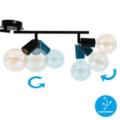 Briloner Deckenleuchte, Schwarz, 4-flammig 10 Briloner Deckenleuchte, Schwarz, 4-flammig -Heimtextilien 170242 4