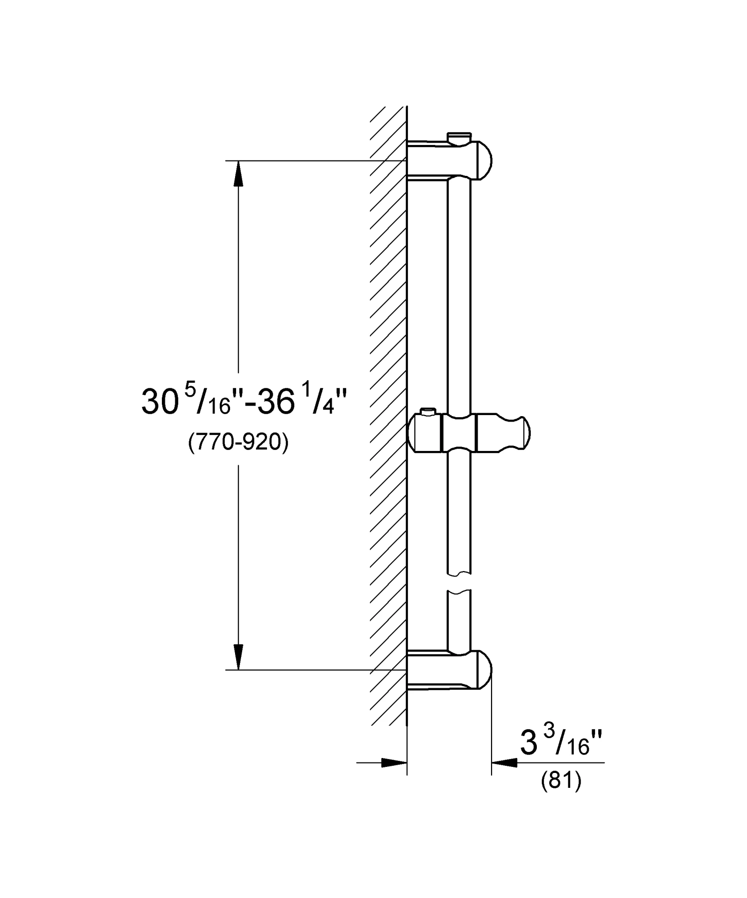 Grohe Brausestange Tempesta 5 Grohe Brausestange Tempesta – Bild 3