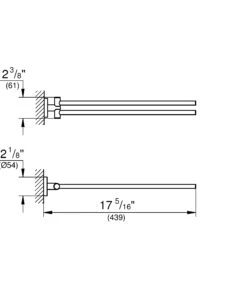 Grohe Handtuchhalter -Heimtextilien 209973 02 masszeichnung