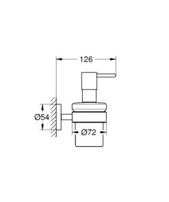 Grohe Seifenspender Mit Halter -Heimtextilien 210046 02 masszeichnung