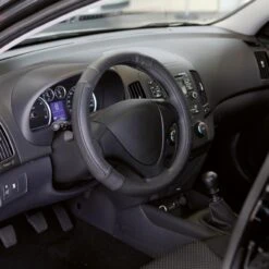 Unitec Lenkradhülle Aus Echtleder, Schwarz