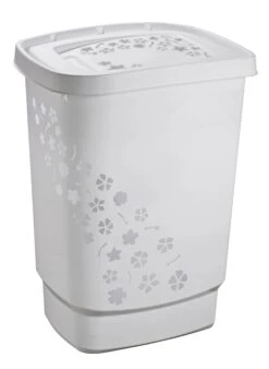 Rotho Wäschesammler Flowers 55L, Grau