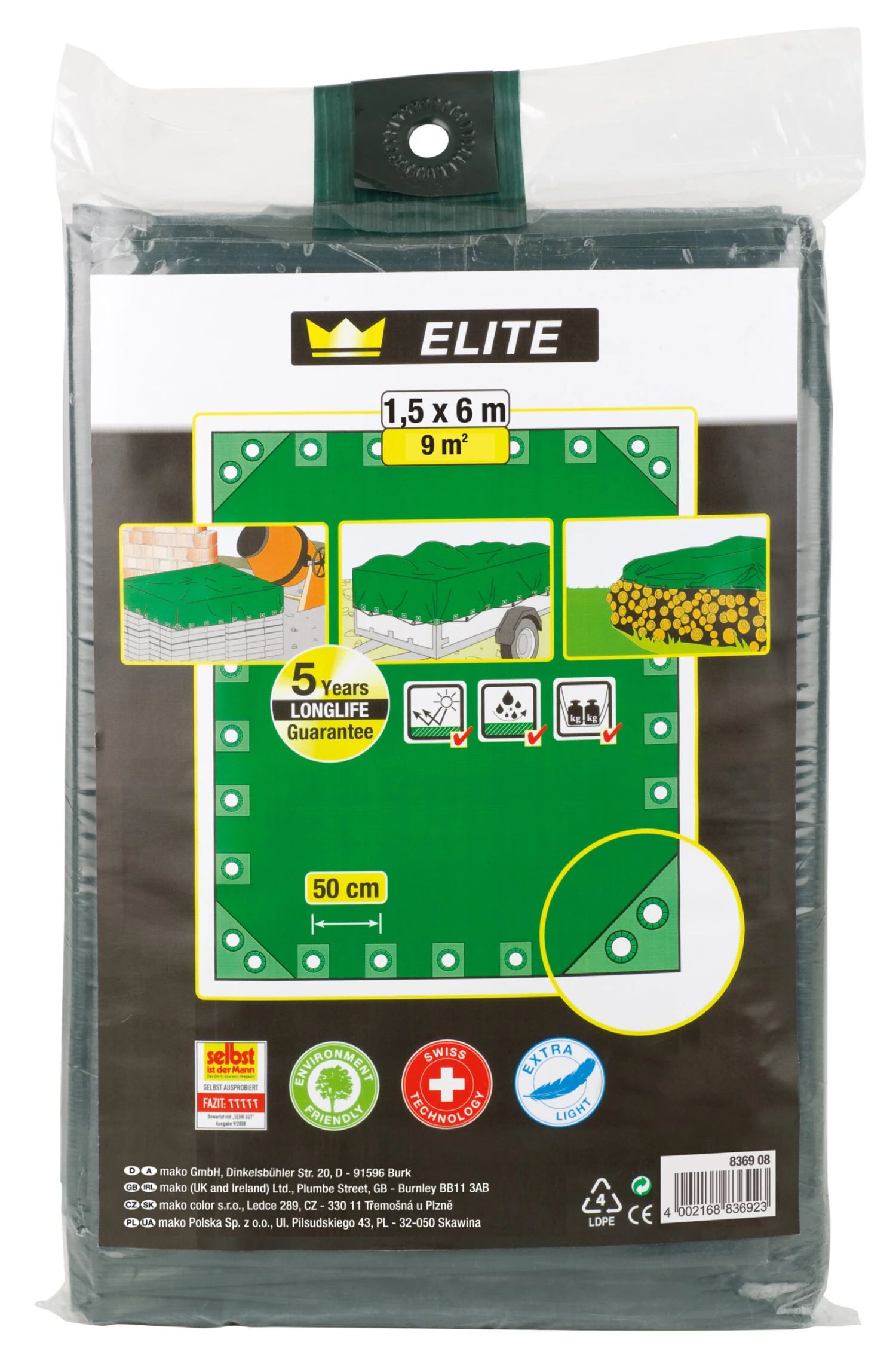 Elite Ösenplane, 1,5 X 6 M 3 Elite Ösenplane, 1,5 X 6 M