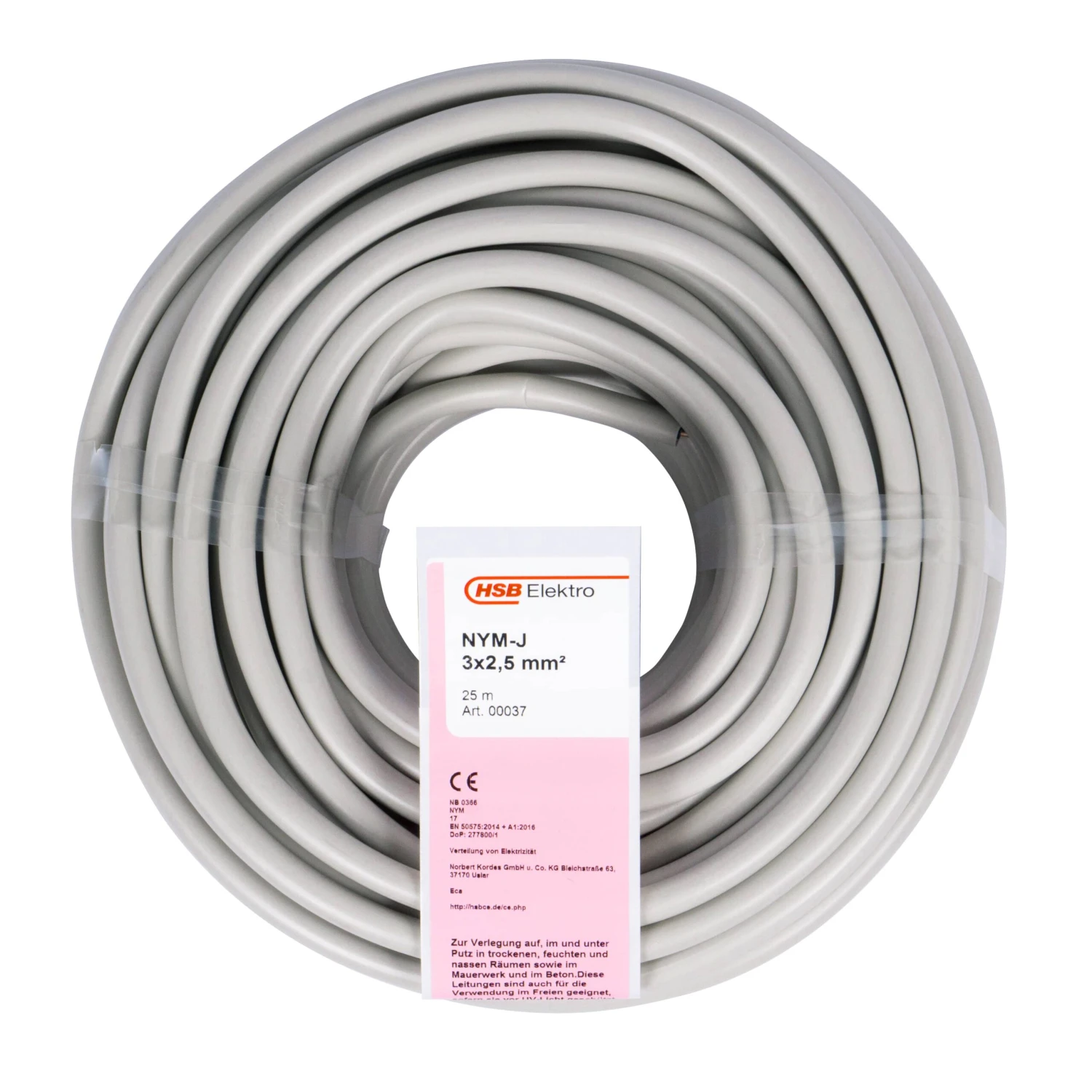 HSB Mantelleitung NYM-J 3x2,5mm², 25m 3 HSB Mantelleitung NYM-J 3x2,5mm², 25m