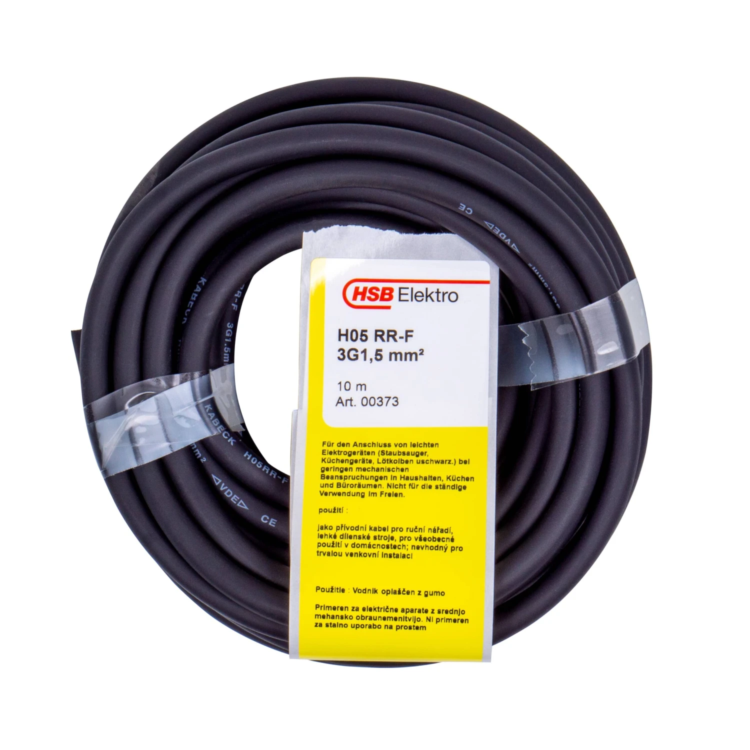 HSB Gummileitung H05RR-F 3G1,5mm², 10m, Schwarz 3 HSB Gummileitung H05RR-F 3G1,5mm², 10m, Schwarz