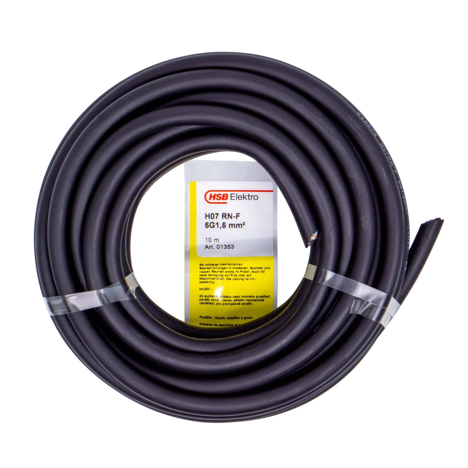 HSB Gummileitung H07RN-F 5G1,5mm², 10m, Schwarz 3 HSB Gummileitung H07RN-F 5G1,5mm², 10m, Schwarz