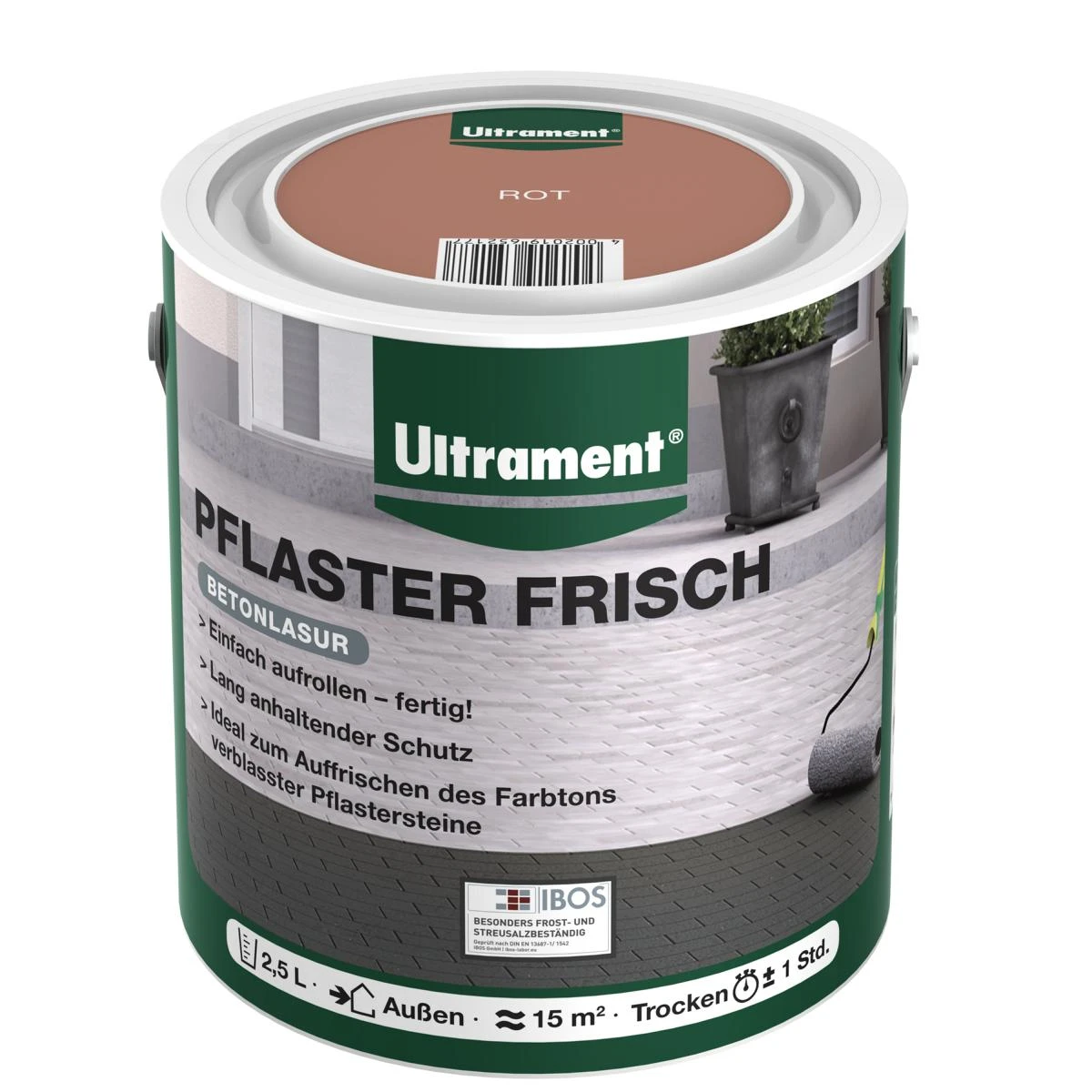 Ultrament Pflaster Frisch Rot, 2,5L 3 Ultrament Pflaster Frisch Rot, 2,5L