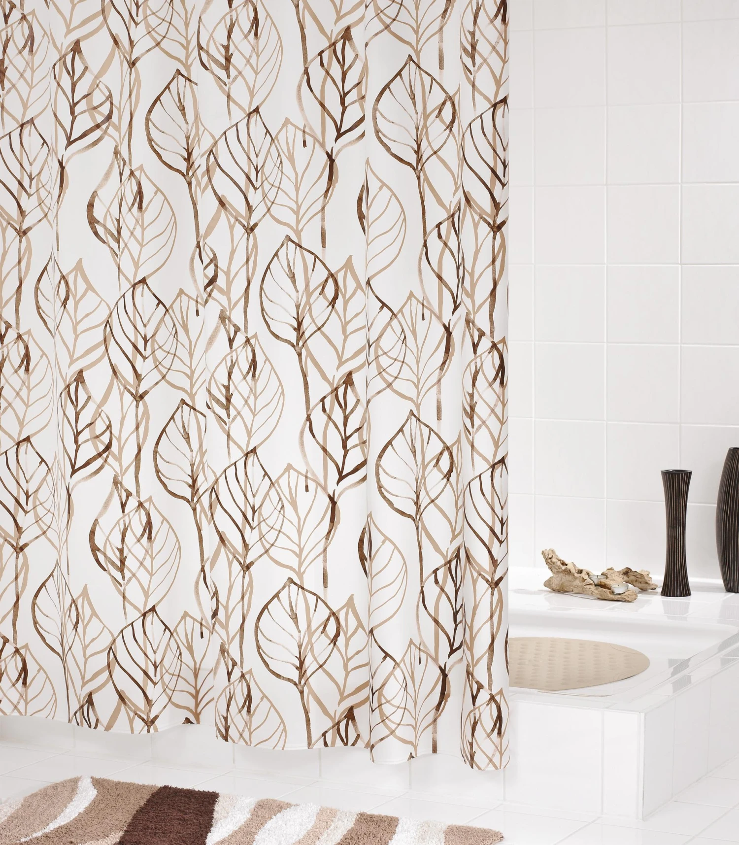 Ridder Duschvorhang Leaves, Beige 4 Ridder Duschvorhang Leaves, Beige – Bild 2