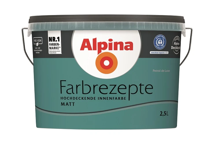Alpina Farbrezepte Petrol De Luxe, 2,5L 3 Alpina Farbrezepte Petrol De Luxe, 2,5L