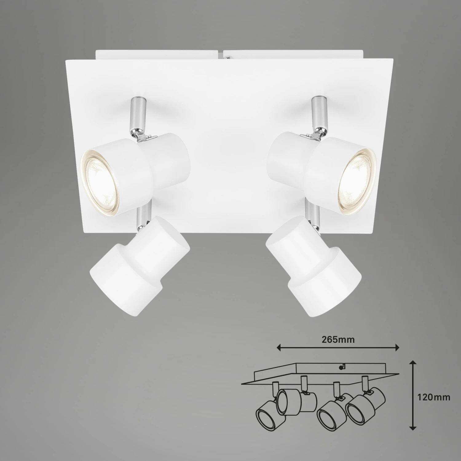 Briloner Deckenleuchte, Weiß, 4-flammig 5 Briloner Deckenleuchte, Weiß, 4-flammig – Bild 3