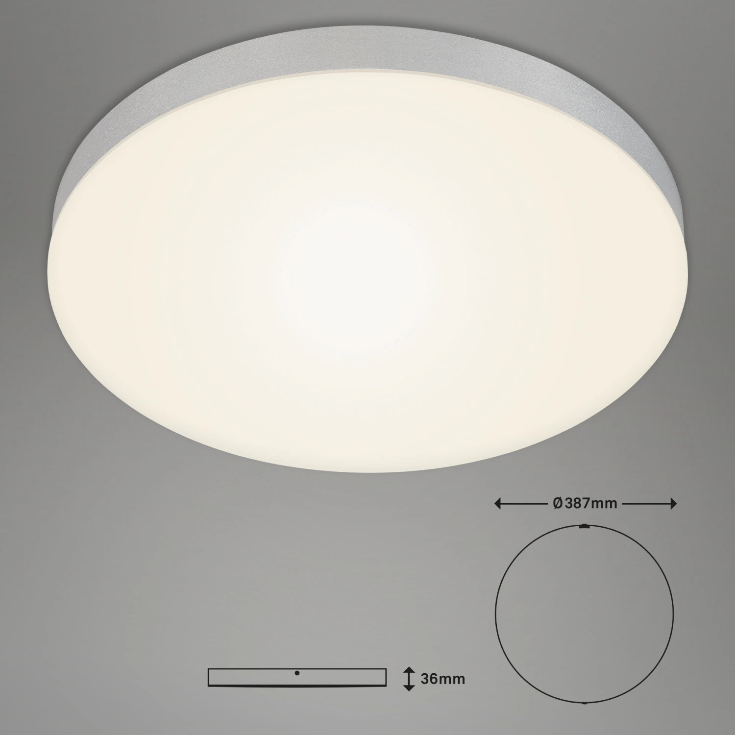 Briloner Deckenleuchte, Silber, D: 38,7cm 4 Briloner Deckenleuchte, Silber, D: 38,7cm – Bild 2