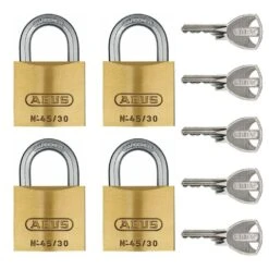 Abus Messing-Vorhangschloss 45/30 Quad-Pack