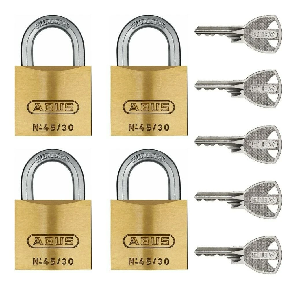 Abus Messing-Vorhangschloss 45/30 Quad-Pack 3 Abus Messing-Vorhangschloss 45/30 Quad-Pack