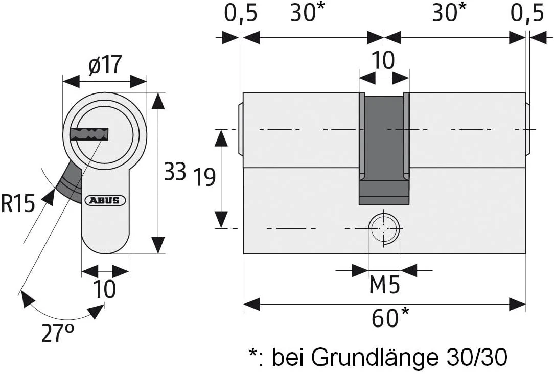 Abus Profilzylinder, D6XNP 40/40 B/SB 4 Abus Profilzylinder, D6XNP 40/40 B/SB – Bild 2