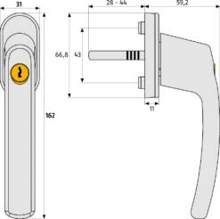 Abus Fenstergriff FG210, Weiß -Heimtextilien 4003318594878 c2