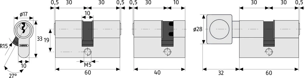 Abus Profilzylinder Mit Knauf, KE20NP Z30/K30 6 Abus Profilzylinder Mit Knauf, KE20NP Z30/K30 – Bild 4