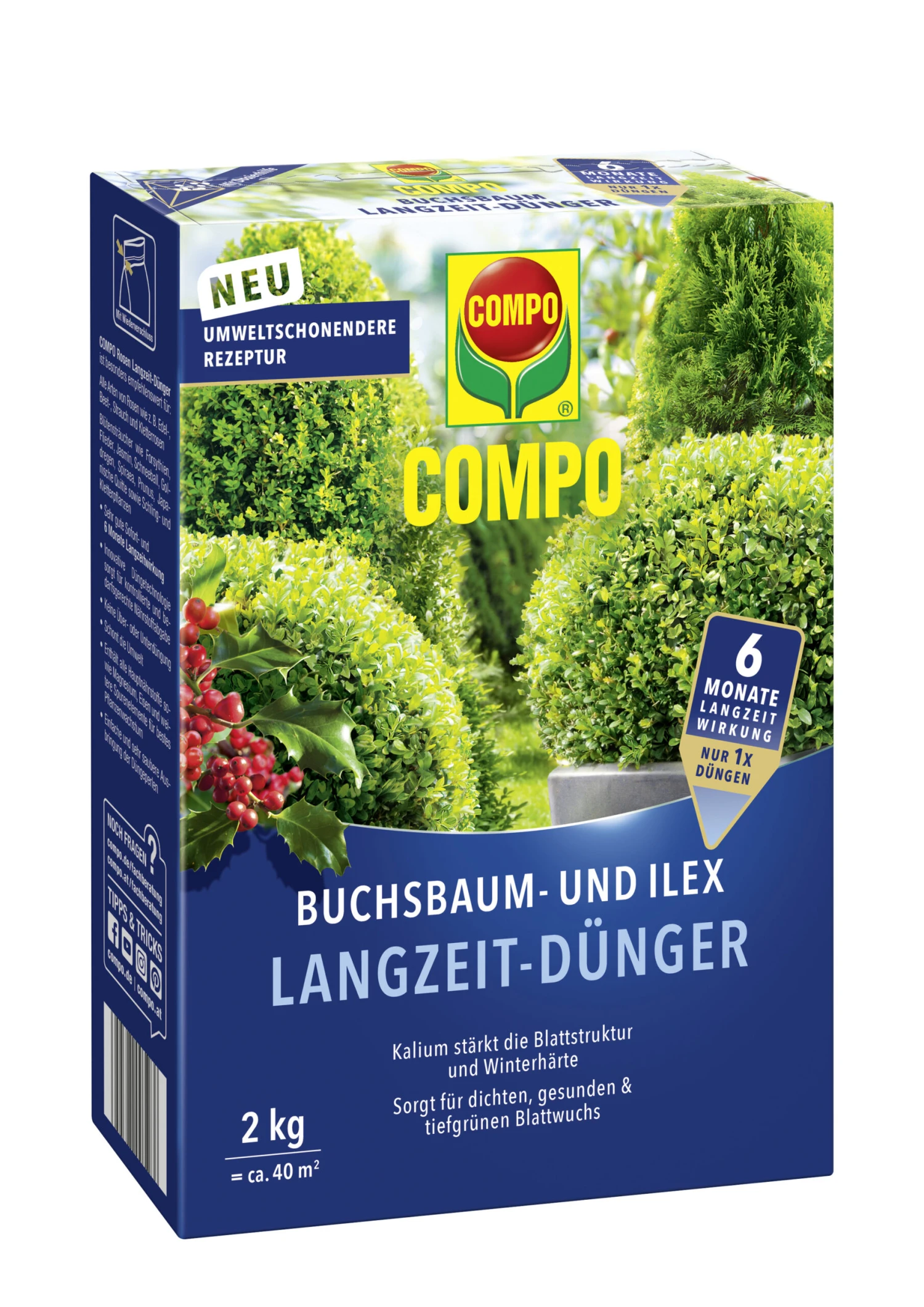 Compo Buchsbaum- Und Ilex Langzeit-Dünger, 2kg 3 Compo Buchsbaum- Und Ilex Langzeit-Dünger, 2kg