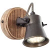 Brilliant Wandlampe Seed, Schwarz/Holz