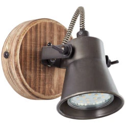 Brilliant Wandlampe Seed, Schwarz/Holz -Heimtextilien 544839 1
