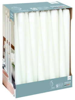 Gala Leuchterkerzen Weiß, 50er-Pack