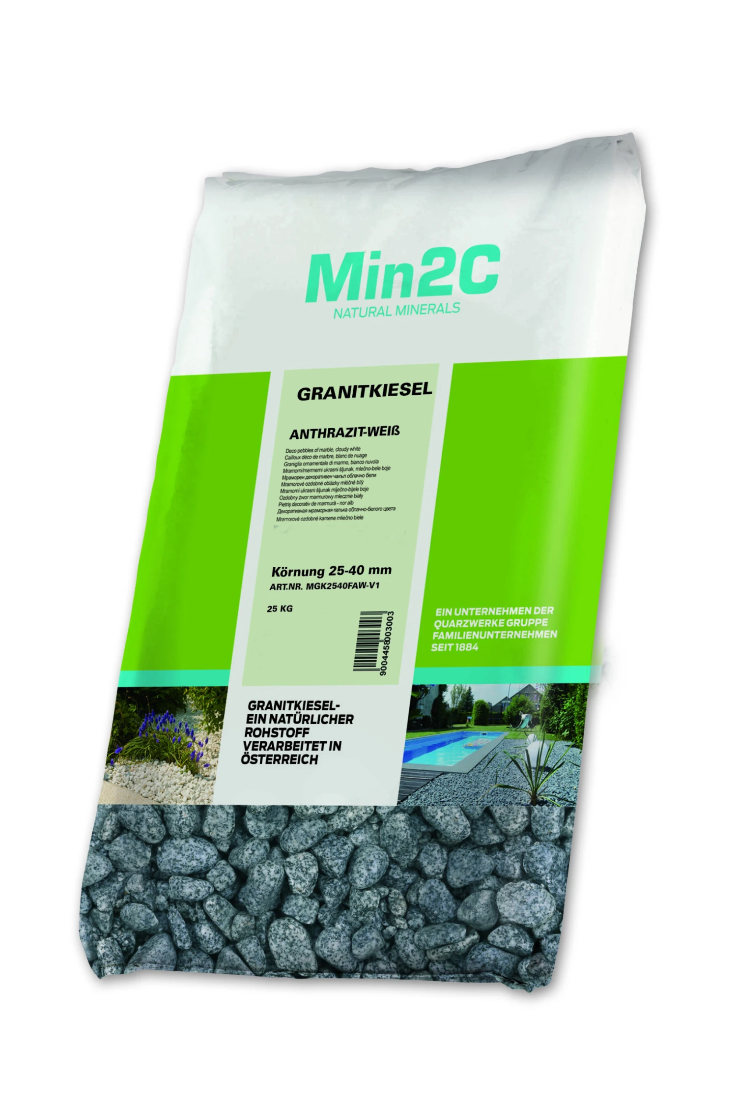 Min2C Granitkiesel, Anthrazit-weiß, 25 - 40 Mm 3 Min2C Granitkiesel, Anthrazit-weiß, 25 - 40 Mm