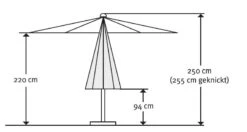 Schneider Schirm "Tunis", 270 X 150 Cm, Natur -Heimtextilien 734336 1