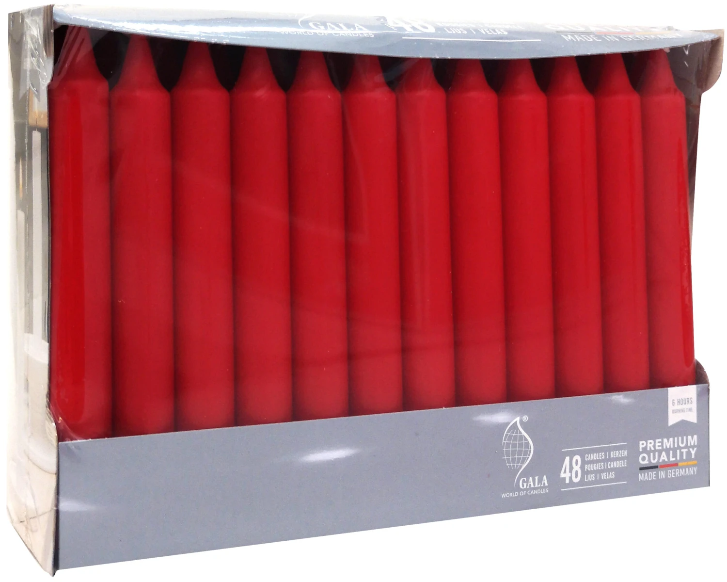 Gala Haushaltskerzen 48er, Tangorot 3 Gala Haushaltskerzen 48er, Tangorot