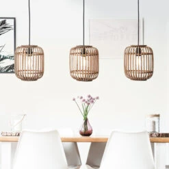 Brilliant Hängeleuchte Woodrow, Rattan -Heimtextilien 739018 1