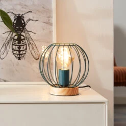 Brilliant Tischlampe Sorana, Türkis -Heimtextilien 793289 1