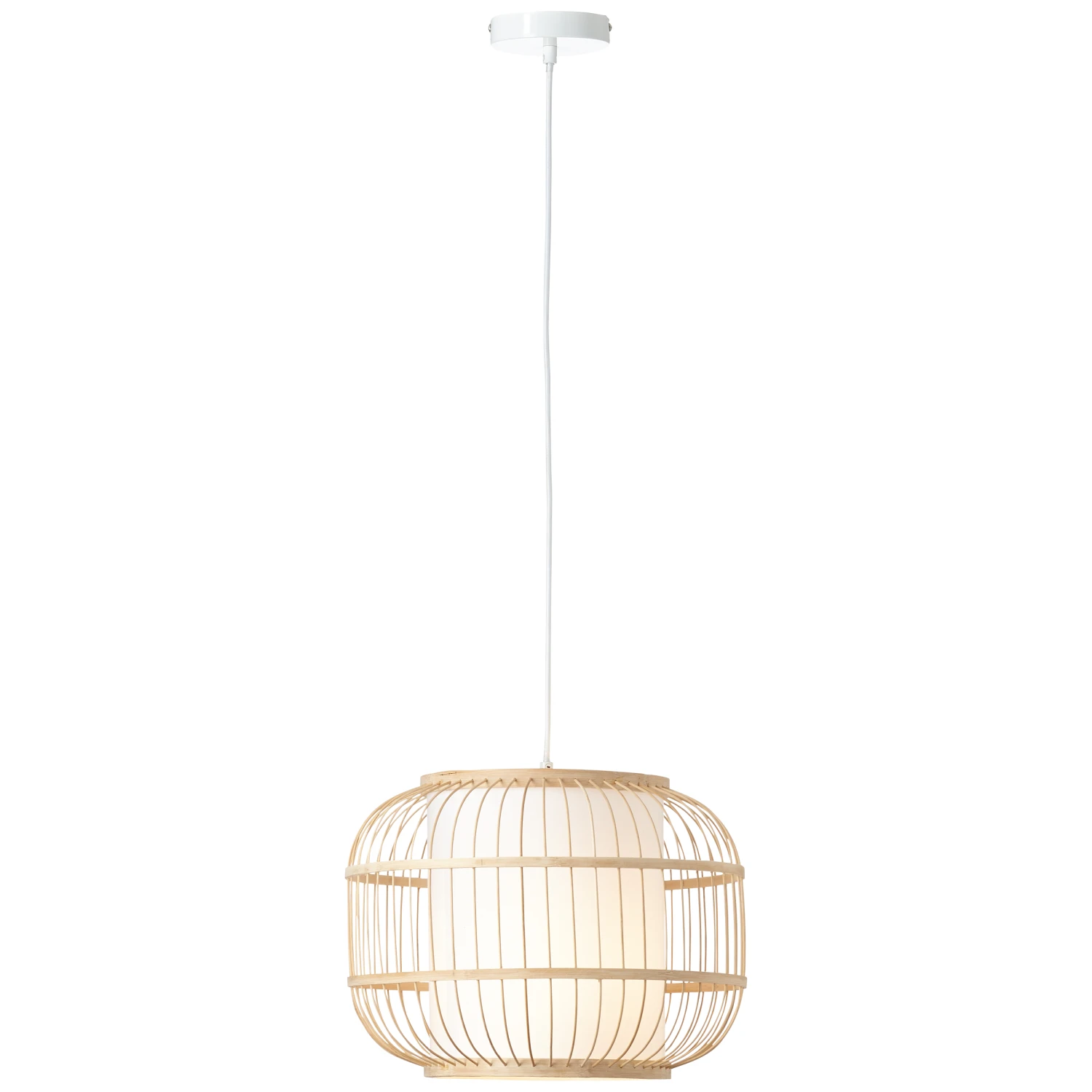 Brilliant Hängeleuchte Bones, Weiß/bambus 3 Brilliant Hängeleuchte Bones, Weiß/bambus