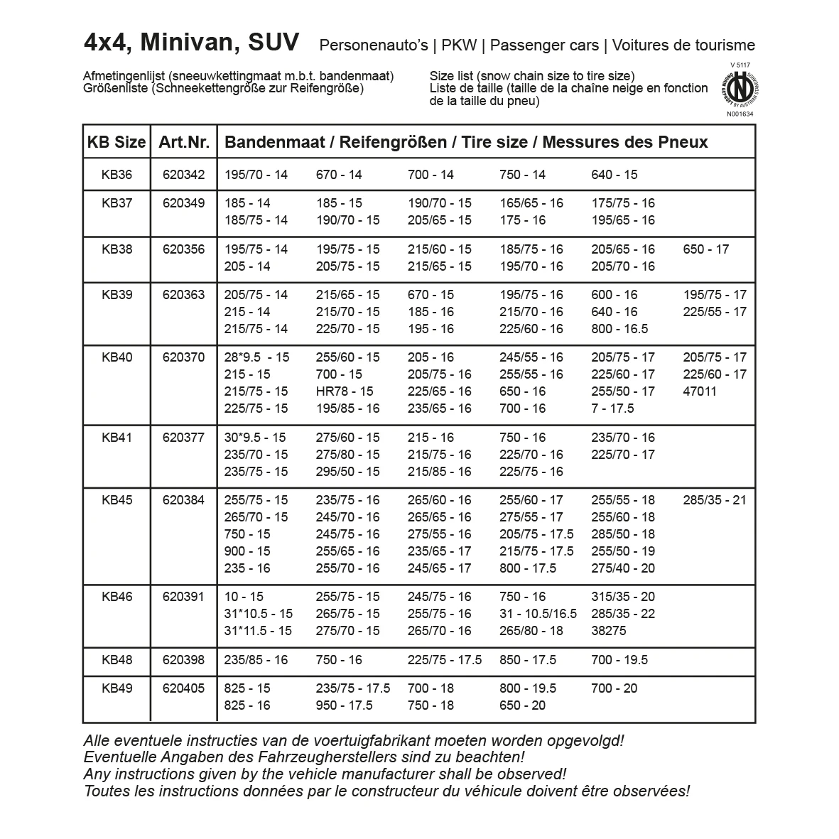 ProPlus Schneeketten KB46, 16 Mm 5 ProPlus Schneeketten KB46, 16 Mm – Bild 3