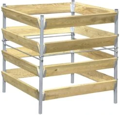 Bellissa Holz/Metall-Komposter, 90x90x90cm