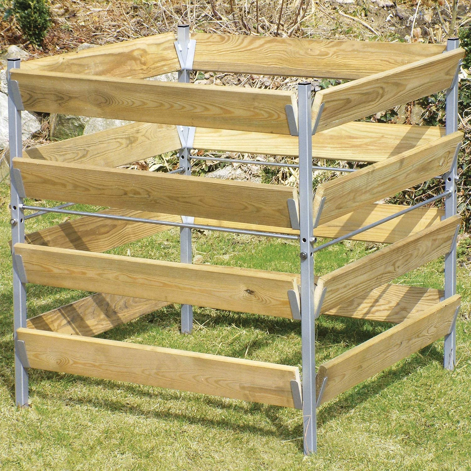 Bellissa Holz/Metall-Komposter, 90x90x90cm 4 Bellissa Holz/Metall-Komposter, 90x90x90cm – Bild 2