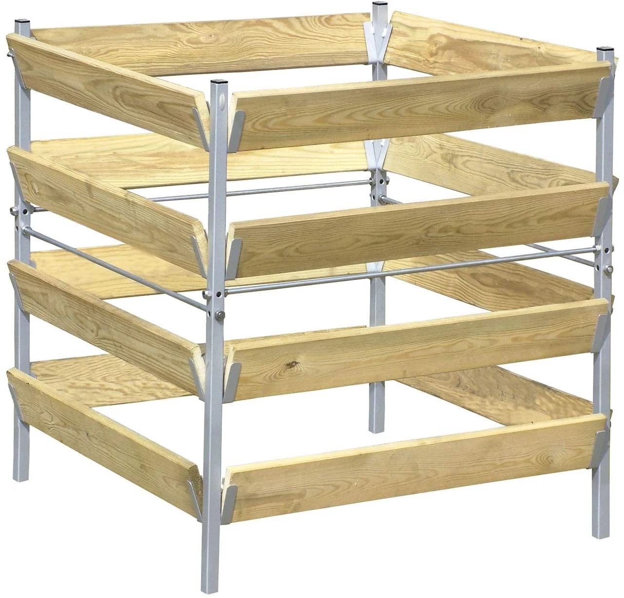 Bellissa Holz/Metall-Komposter, 90x90x90cm 3 Bellissa Holz/Metall-Komposter, 90x90x90cm