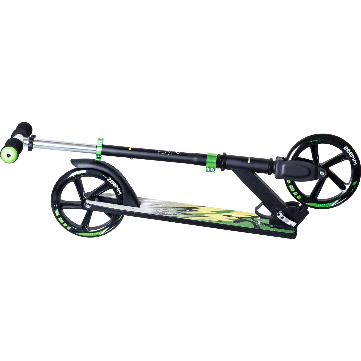 Muuwmi Alu Scooter 200 Mm, Schwarz/grün/gelb 4 Muuwmi Alu Scooter 200 Mm, Schwarz/grün/gelb – Bild 2