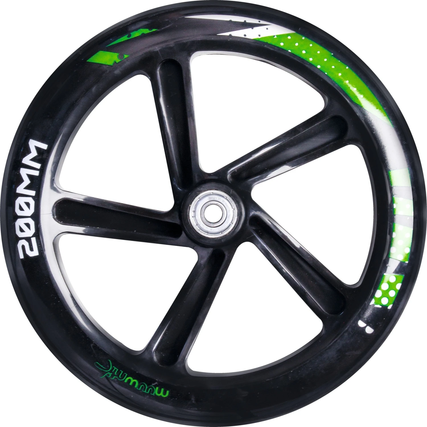 Muuwmi Alu Scooter 200 Mm, Schwarz/grün/gelb 6 Muuwmi Alu Scooter 200 Mm, Schwarz/grün/gelb – Bild 4