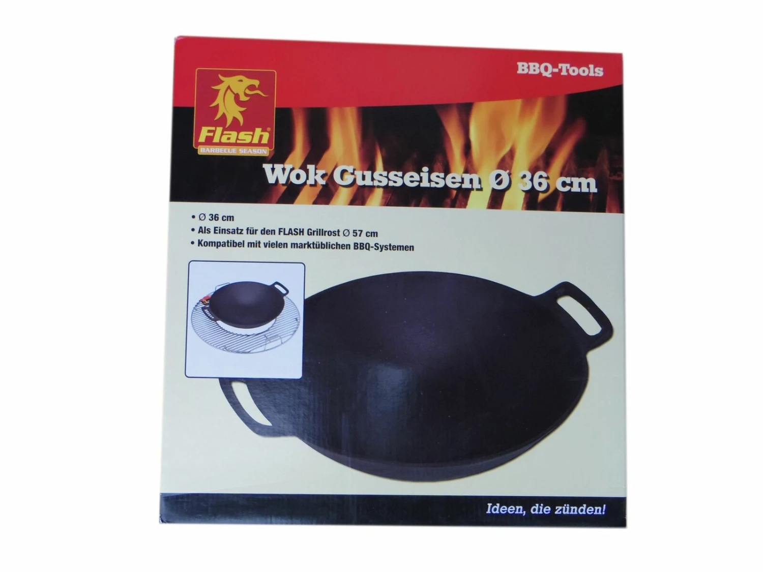 Boomex Flash BBQ-System Guss Wok, ø 36 Cm 3 Boomex Flash BBQ-System Guss Wok, ø 36 Cm