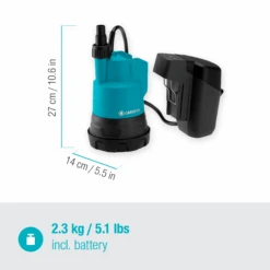 Gardena Akku Klarwasser-Tauchpumpe 2000/2 Set -Heimtextilien ux 698591